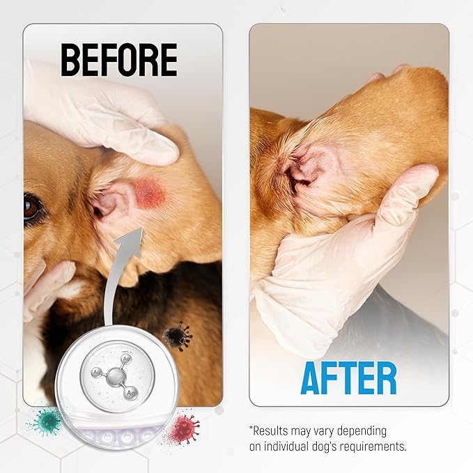 Hot Spot Treatment for Dogs – Silver Wound Spray Helps with Irritation, Bites, Burns, Rashes, Itch, Scratching – Better Use with a Dog Cone – 4 oz