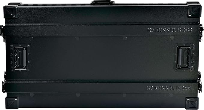 Heavy Duty Fully Collapsible Powder-Coated Aluminum Dog Crate - Medium-Long (Black)