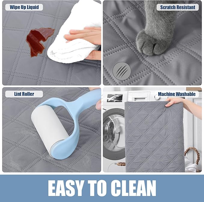 Smiry Waterproof Dog Blanket, Reversible Dog Bed Cover Pet Blanket, Soft Pet Couch Covers for Sofa Washable, Bed Couch Sofa Furniture Protector for Puppy Cat Kids (68"x82", Grey/Light Grey)