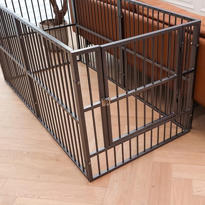 Dog Playpen - 32" Height Dog Pen, Heavy Duty Puppy Pen with Door, Safe & Sturdy, Easy Assemble for Indoor/Outdoor Pet Playpen