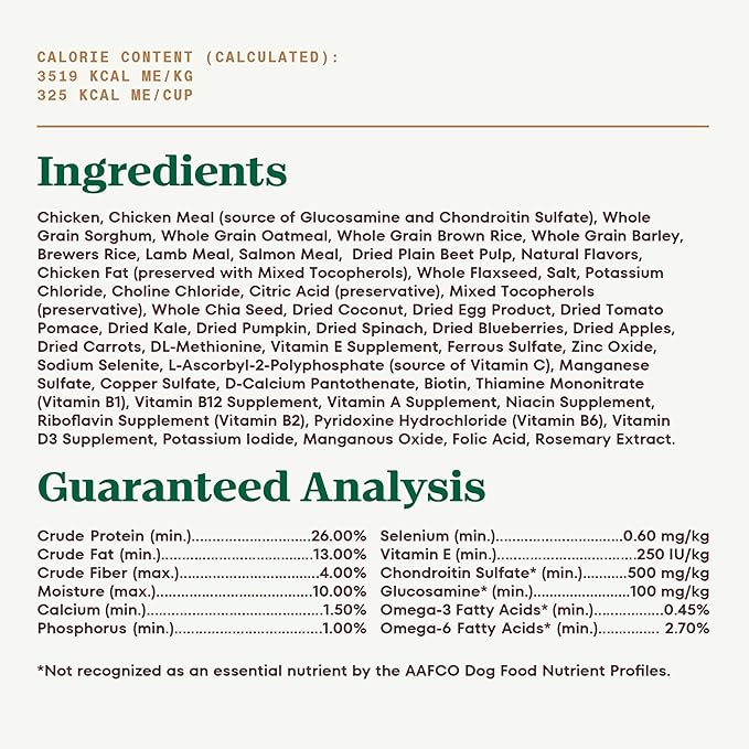 Nutro Ultra Senior Dry Dog Food with a Trio of Proteins from Chicken, Lamb and Salmon, 24 lb Bag