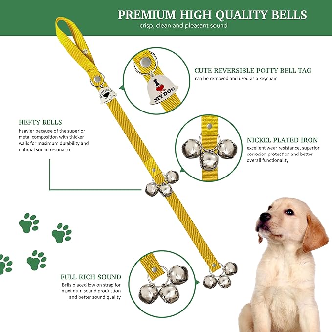 Caldwell's Pet Supply Co. Dog Potty Bells, Dog Bells to Go Outside, Hanging Dog Door Bell for Potty Training, Quality Bell for Dogs to Ring to Go Potty, Potty Bells for Dogs, New Puppy Training Tool