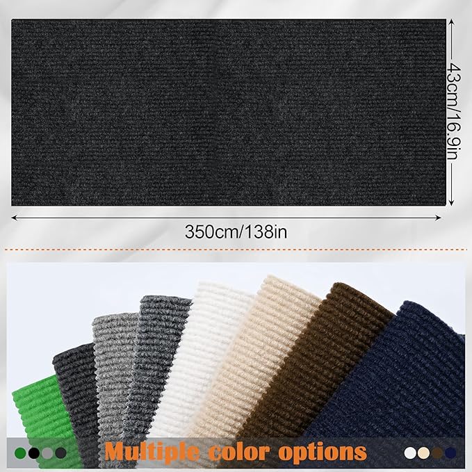 Cat Scratch Furniture Protector - 138" x 17" Trimmable Self-Adhesive Cats Claws Scratch Pads, DIY Cat Climbing Couch Protector for Scratch Post Cat Tree Replacement Indoor (Black)