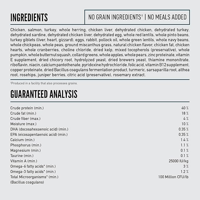 ORIJEN Guardian 8 Grain Free High Protein Premium Dry Cat Food 4lb Bag