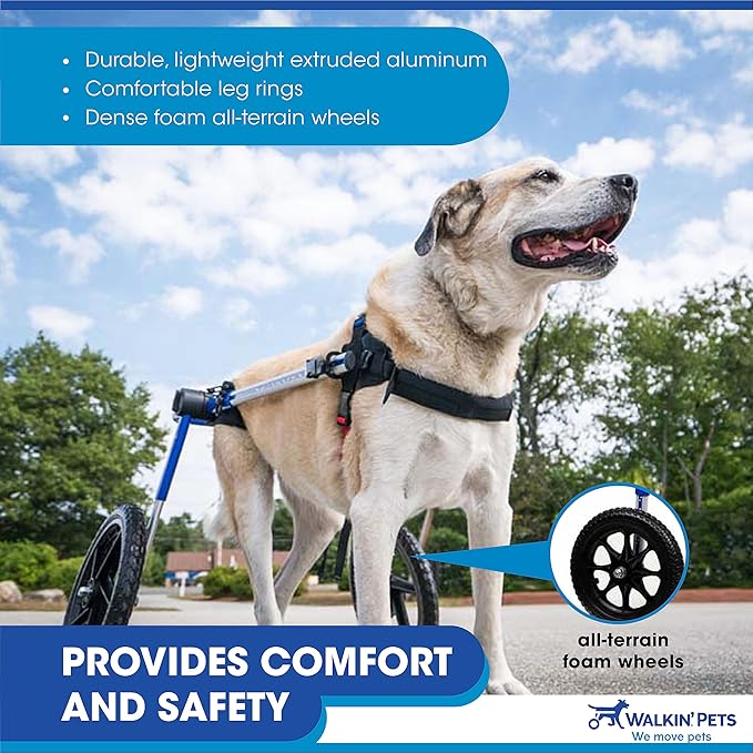 Walkin' Wheels Dog Wheelchair - for Large Dogs 70-180 Pounds - Veterinarian Approved - Dog Wheelchair for Back Legs