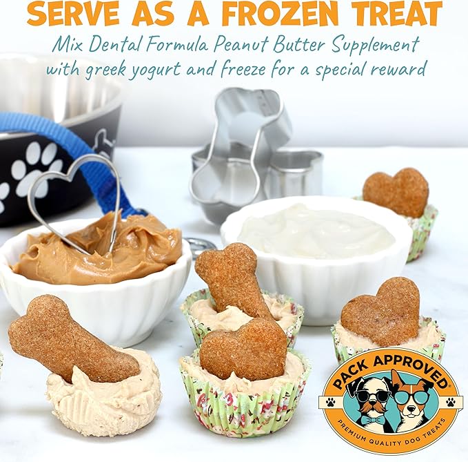 Dog Peanut Butter - with Ocean Kelp to Support Oral Care & Act as Dog Plaque and Tartar Remover - Lick Mat Treats for Bad Breath - Dental (8.46oz)