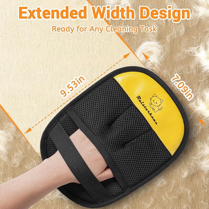 Pet Hair Removal Glove，2025 Newly Upgraded Reusable Magic Brush Pet Hair Remover Glove for Cats & Dogs，Pet Hair Remover Tool for Couch,Curtain, Clothing, Carpet, Car Seat (2Pcs)