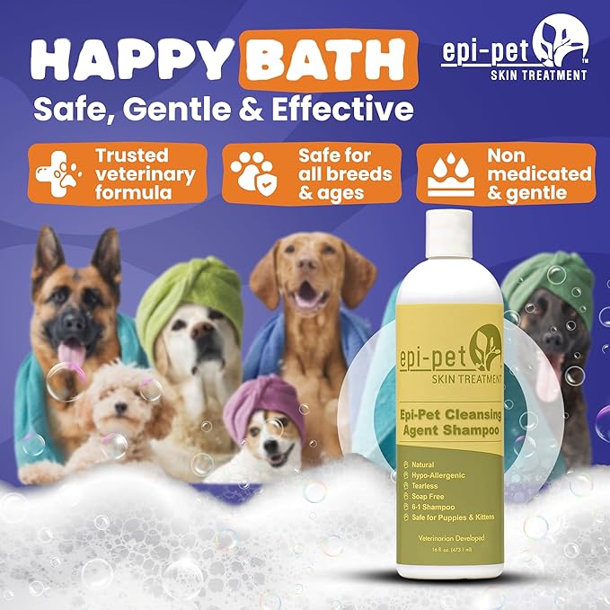 Puppy Safe 6in1 Pet Shampoo, Shampoo for Dogs with Deshedding Coat, Dry Itchy Skin, Hypoallergenic and Sensitive Skin, Scented Vanilla and Lavender (16 Fl oz (Pack of 3), 16 Fl oz)