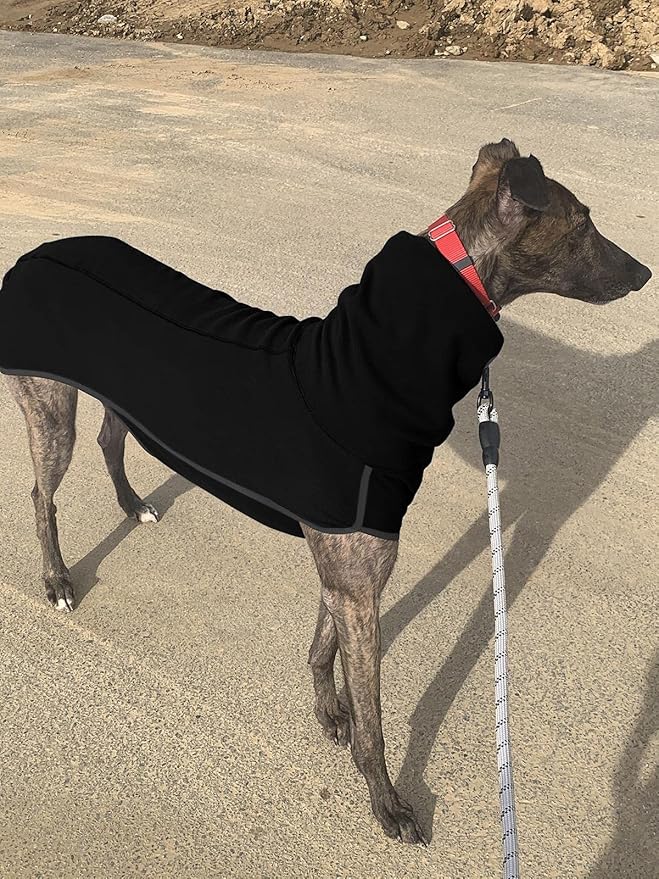 Esobo Fleece Dog Apparel Winter Warm Dog Coat Doggie Turtleneck Cozy Jacket Soft Shirt Vest Stylish Pet Outfits for Small Medium Large Dogs (Black, X-Large)
