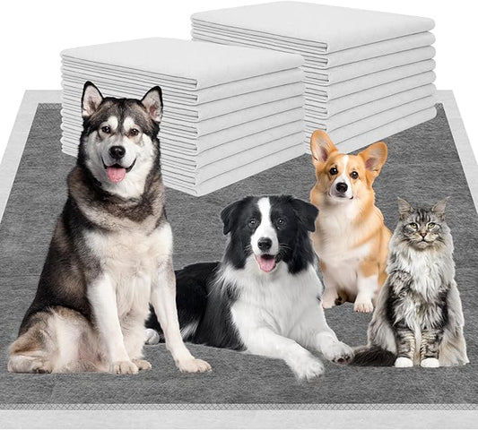 Charcoal Puppy Pads 36"×51", Ultra-Large Carbon Pee Pads for Dogs, Odor-Control Puppy Pads, 6-Layer Dog Training Pads, Ultra-Absorbent & Quick-Dry Black Puppy Pads 40 Count