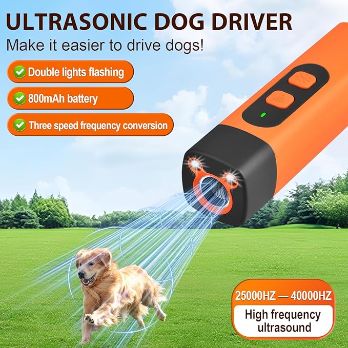 Dog Bark Deterrent Device, Anti Barking Devices for Dogs, Indoor Outdoor Use Rechargeable, Dog Bark Deterrent Device with LED Flashlight, Suitable for Training to Improve Bad Behavior