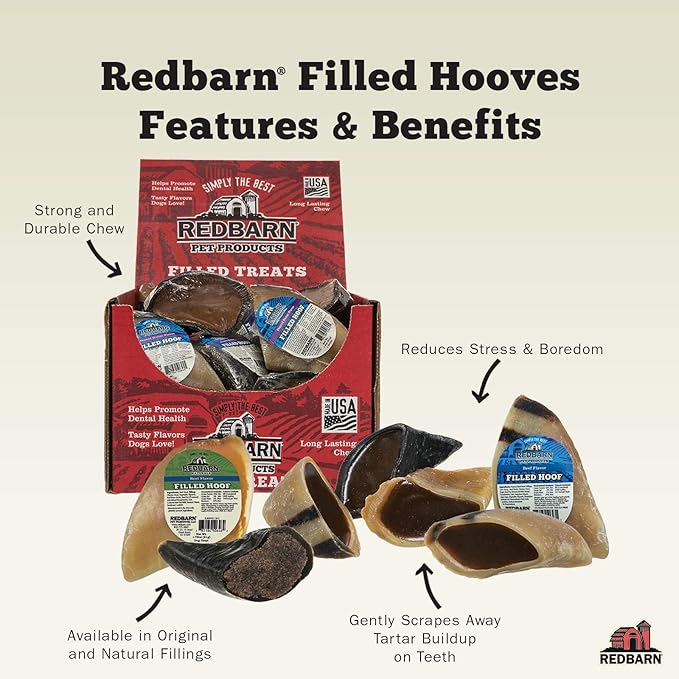 Redbarn Filled Hooves-Beef for Dogs 1-Count