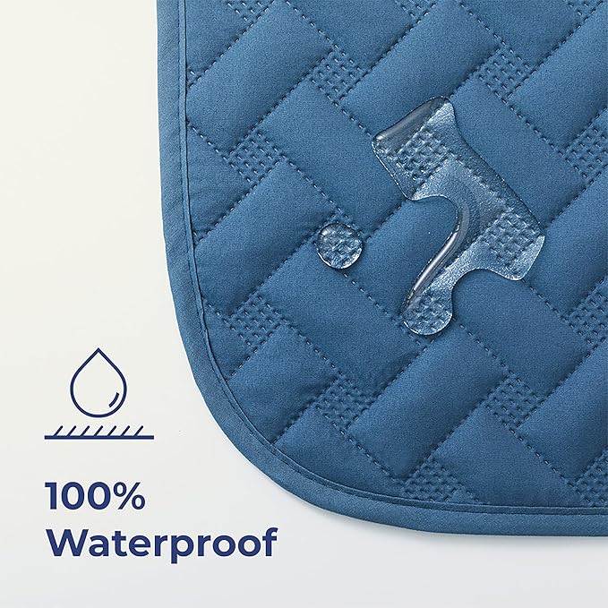 gogobunny 100% Double Sided Waterproof Dog Blanket Soft Pet Bed Cover Reversible Protect Furniture Couch Sofa Car for Puppy Cat Kids (Dark Blue/Light Blue, 82x82 Inch (Pack of 1))