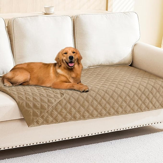 Smiry Waterproof Dog Blanket, Reversible Dog Bed Cover Pet Blanket, Soft Pet Couch Covers for Sofa Washable, Bed Couch Sofa Furniture Protector for Puppy Cat Kids (40"x90", Camel/Camel)