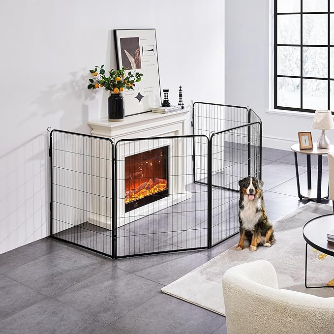 Yaheetech Dog Playpen Outdoor, 40 inch 2 Panels Dog Pen Indoor Heavy Duty Puppy Exercise Pen Metal Pet Fence for RV Camping/Yard/Garden