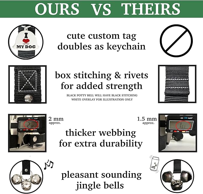 Caldwell's Pet Supply Co. Dog Potty Bells, Dog Door Bell, Bells to Go Outside, Potty Training Bell, Dogs Doorbell, Dogs Potty Doorbell, Ring to Go Pee, All Breed Puppy Training Tool