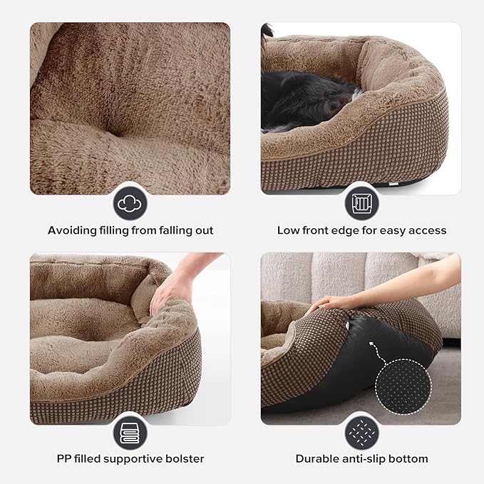 INVENHO Small Dog Bed Washable Orthopedic Calming Warming Durable Pet Bed with Anti-Slip Bottom