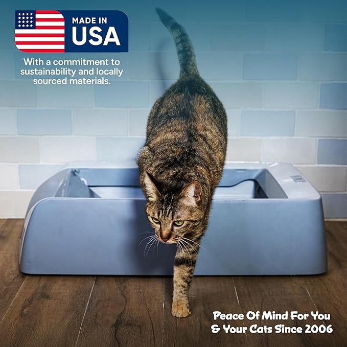 Forever Litter Tray, Petsafe Scoopfree Compatible Reusable Cat Litter Tray, Made in USA. Durable 100% Recycled ABS Won’t Stain, Scratch or Hold Odors. Easier Clean Design with Improved Clip-on Flap