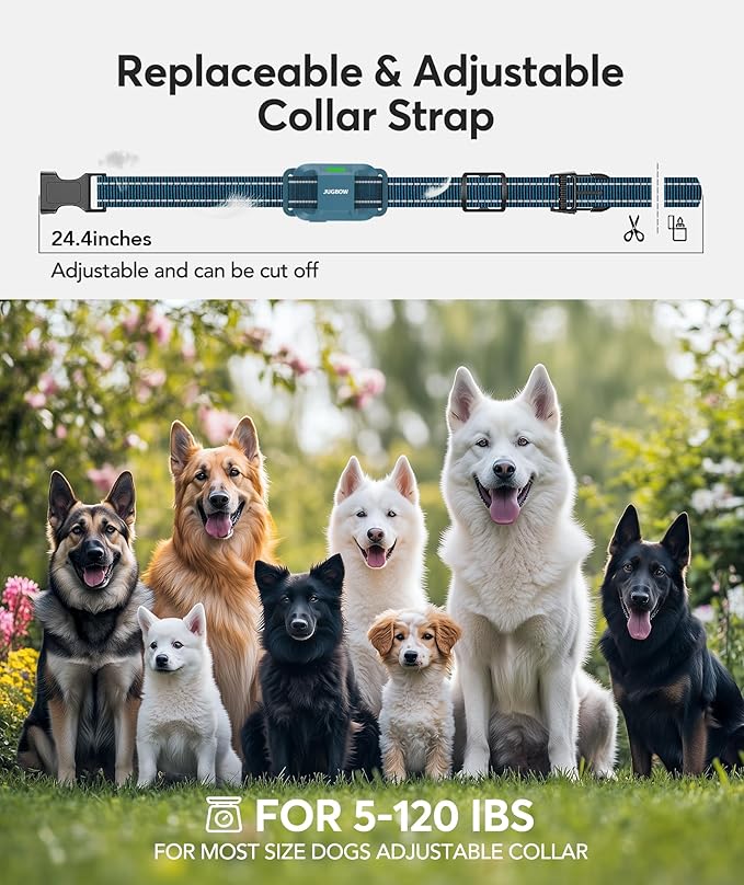 Jugbow Dog Training Collar with Remote, 4200FT Rechargeable E Collar for Small Medium Large Dogs 5-120lbs, IPX8 Waterproof Electric Collar with 4 Training Modes, Security Lock