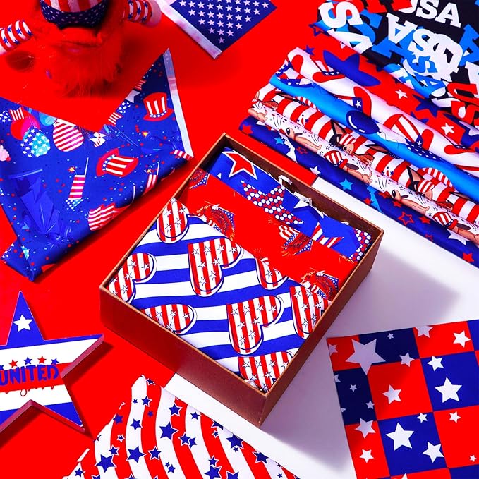 100 Pcs 4th of July Dog Bandanas Bulk Independence Day Dog Bandanas Adjustable Pet Bibs Independence Triangle Scarf 4th of July Holiday Costume for Small Medium Pet Puppy Cat