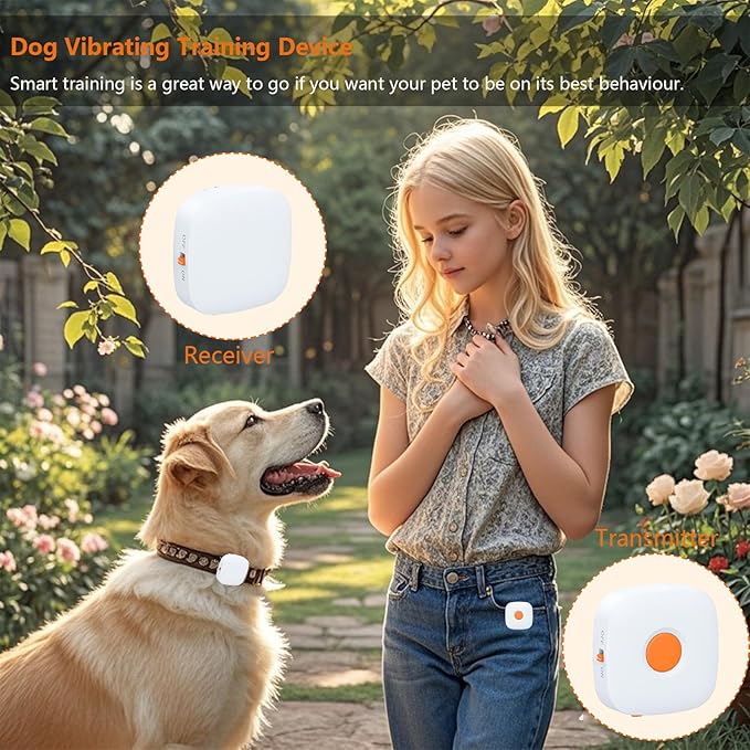 Dog Training Device with Remote Controller, Dog Vibration Collar Correction Device with Vibration, Rechargable Training Tool for Small, Medium and Large Dogs