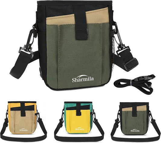 Sharmila Dog Treat Pouch - Large Capacity Storage & Multi-Pocket Design, Waterproof Training Treat Pouch Constructed from High-Density Oxford Fabric for Pet Training, Dog Walking, Hiking (Green)