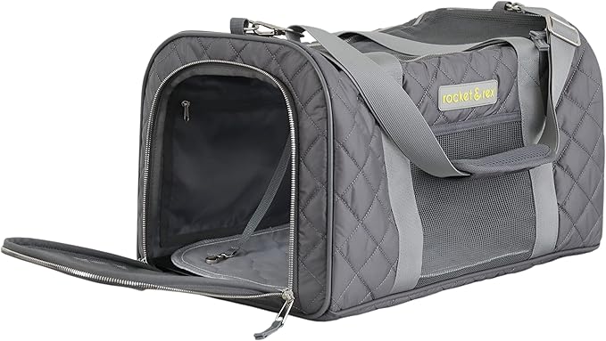 rocket & rex Dog Carrier Airline Approved. Soft-Sided Cat Carrier, Pet Carrier. Everyday Use, Car, Plane Travel. Collapsible, Rigid Frame for Easy Storage.