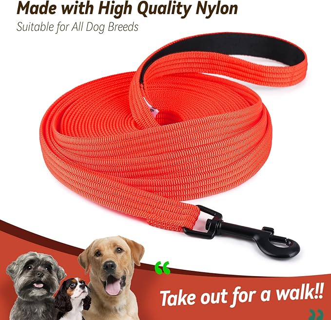 lynxking Dog Training Leash Long Obedience Recall Agility Leash 15ft 30ft 50ft Tracking Lead Perfect for Training Play Camping and Backyard