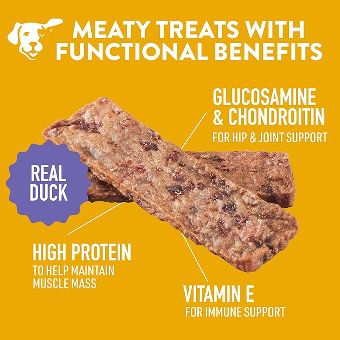 Dogswell Jerky Hip and Joint Dog Treats Grain Free Made in USA Only, Glucosamine and Chondroitin, 20 oz Duck