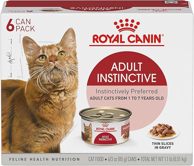 Royal Canin Feline Health Nutrition Adult Instinctive Adult Thin Slices in Gravy Cat Food, 3 oz (Pack of 6)