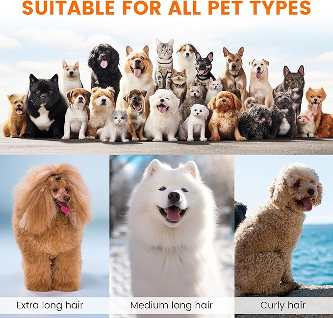 Dog Grooming Vacuum, Dog Grooming Kit with Pet Clippers, 12,000Pa Pet Hair Vacuum for Dogs, Low Noise Home Cleaning Tool in 1, PG10