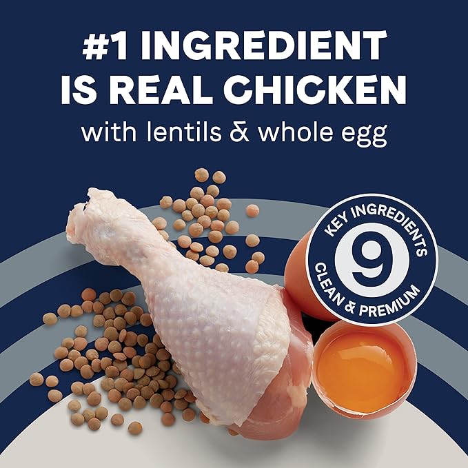 Canidae Pure Limited Ingredient Premium Puppy Dry Dog Food, Real Chicken, Lentil & Whole Egg Recipe, 22 lbs, Grain Free