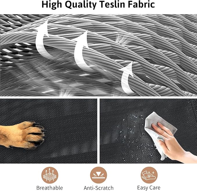 Elevated Dog Bed, Foldable Pet Beds with No Assembly, Cooling Raised Bed with Breathable Mesh, No-Slip Feet Durable Cots Bed for Indoor & Outdoor Use, Black (M:36"x23"x7")