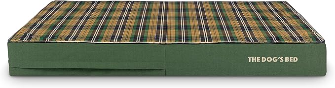 The Dog’s Bed Orthopedic Memory Foam Dog Bed, XL Green Tartan, Pain Relief for Arthritis, Hip & Elbow Dysplasia, Post Surgery, Lameness, Supportive, Calming, Waterproof Washable Cover