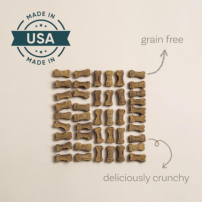 Polkadog Lucky Duck Bone-Shaped Dog Treats, Cat Snacks – All-Natural Pet Treats for Kittens, Puppies – Bite-Sized, Crunchy Snack for Dogs, Cats – 2 Ingredients – 7oz