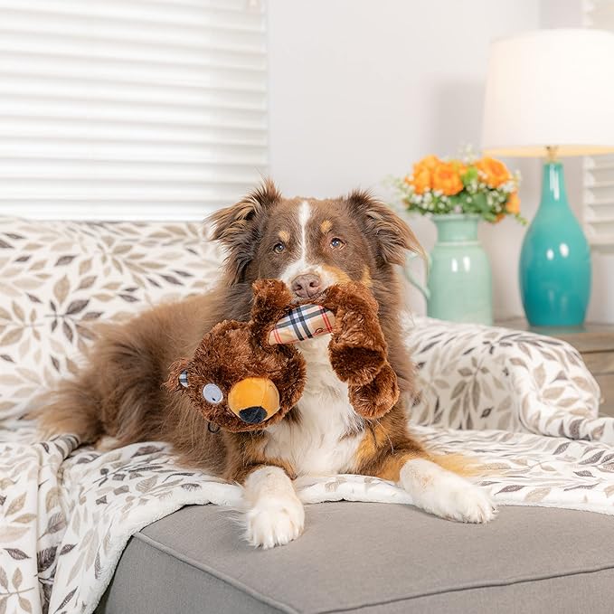 Huxley & Kent Slappies for Dogs | Beary Styles (Large) | Squeak & Shake Dog Toy | No Stuff Squeaky Toy, TPR Ball in Head | Simulates Hunting Nature for Dogs