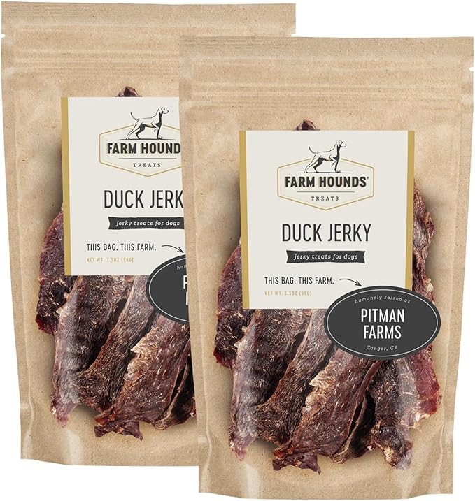 Farm Hounds - Premium Natural Duck Jerky for Dogs - Made from 100% Humanely Raised Duck - Break-to-Size - Great for Training & Treats - No Added Fillers - Made in USA - 3.5 oz - 2 Pack