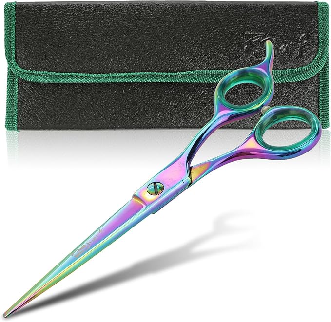 6.5 Inch Straight Rainbow Pet Scissors for Grooming Small Dogs - Professional Precision & Stunning Results - Comfortable Design - Trusted by Grooming Pros - Dog Shears - Ideal Scissors for Pet