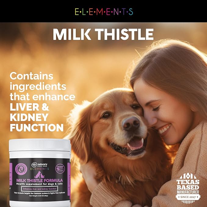 Milk Thistle for Dogs & Cats. Liver Supplement with Real Chicken. Extra Strength Liver and Kidney Detox. Dogs and Cats Love The Taste. Hepatic Support. Extra Large 85 gram jar!