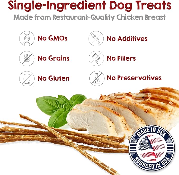 Riley's Slims Chicken Sticks for Dogs - Natural USA Sourced Dehydrated Chicken Jerky Treats, Made in The USA - 2 Pack