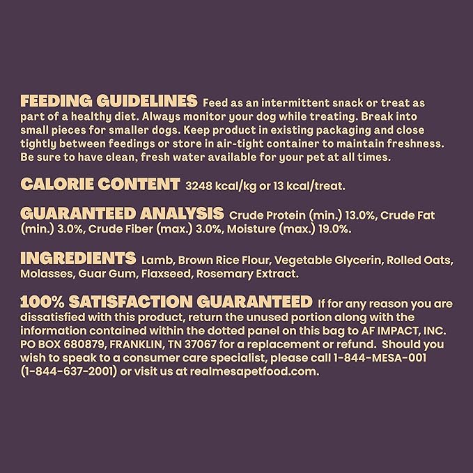 Soft & Chewy Lamb Recipe Dog Treats - Tasty Training Snacks for Small, Medium, and Large Dogs, Protein-Packed, Easy-to-Chew Lamb Dog Food Treats for All Breeds, Pet Treats, (9 oz)