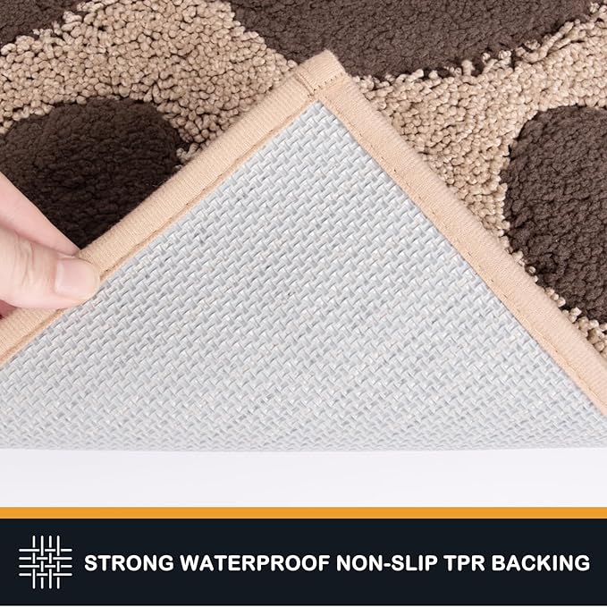 PURRUGS Dirt Trapping Door Mat 32" x 70", Non-Skid/Slip Machine Washable Microfiber Entryway Rug, Dog Doormat, Super Absorbent Welcome Mat for Muddy Wet Shoes and Paws, Beige