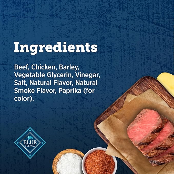 Blue Buffalo True Chews Dog Treats, Made in the USA with Natural Ingredients, Beef Burger Recipe, 10-oz Bag