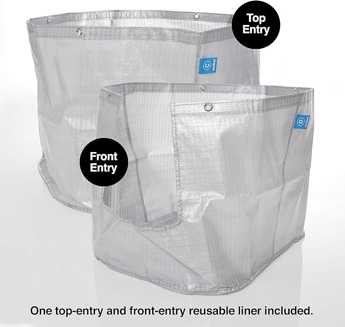 Modkat® XL Litter Box, Top or Front-Entry Configurable, Full Height Seamless Base, Reusable Litter Liners, Sifting Litter Scoop, 2X Bamboo Charcoal Filters - Black