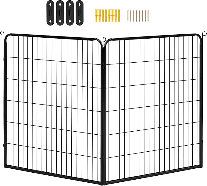 Yaheetech Dog Playpen Outdoor, 40 inch 2 Panels Dog Pen Indoor Heavy Duty Puppy Exercise Pen Metal Pet Fence for RV Camping/Yard/Garden
