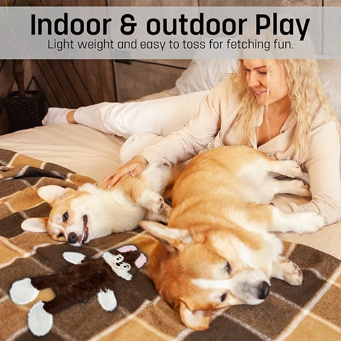 FGA MARKETPLACE Fox Flat NO Stuffing NO Squeak Plush Dog Toy, Funny Style Will Entertain Your Pet for Hours, Recommended for Small and Medium Dog 21 INCH Long