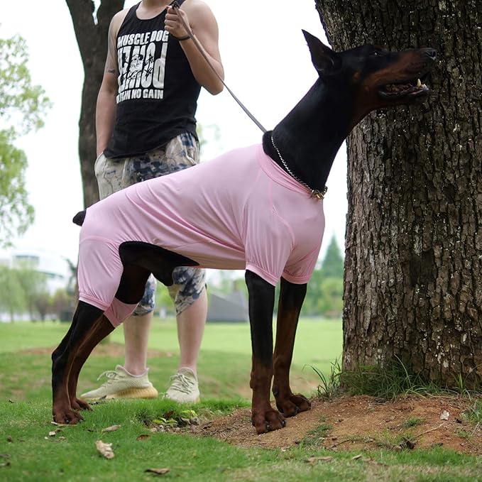 LoveLongLong Dog Jumpsuit with UV Protection and Quick-Dry Fabric for Spring Summer Pet Pajamas Pink XS
