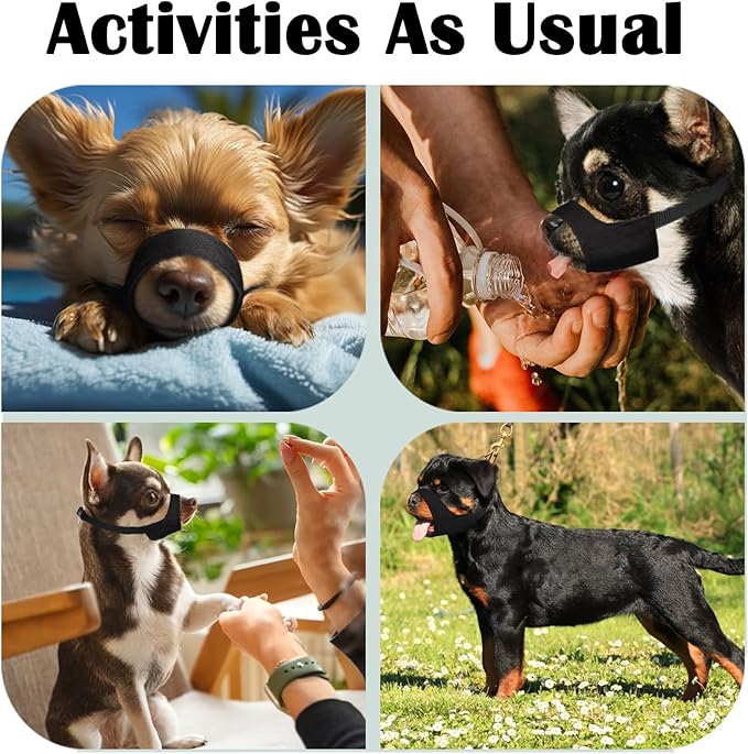 Mayerzon Short Snout Dog Muzzle for Small Medium Large Dog, Soft Muzzle for Chihuahua Shih Tzu American Bulldog for Grooming, Sturdy Oxford Mouth Guard Anti Biting Chewing