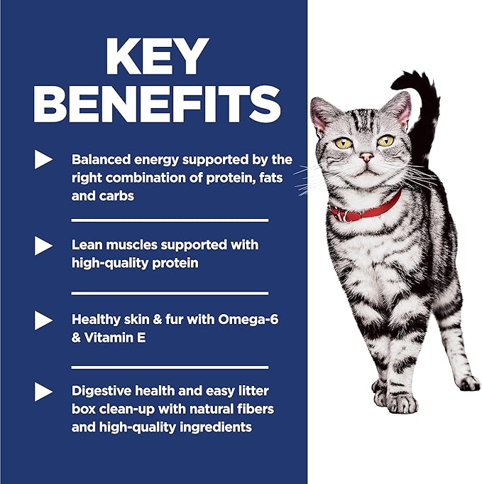 Hill's Science Diet Indoor, Adult 1-6, Easy Litter Box Cleanup, Dry Cat Food, Chicken Recipe, 15.5 lb Bag