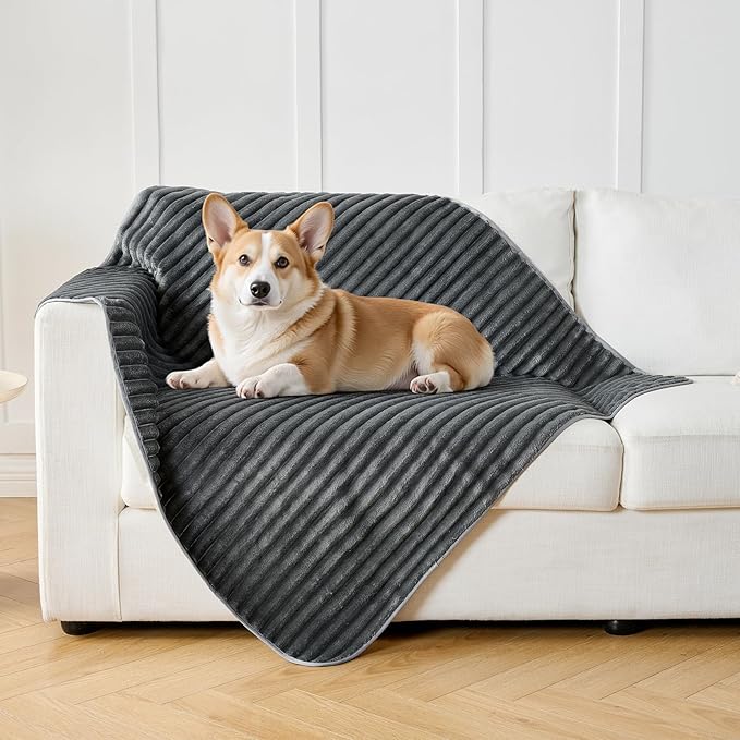 Flannel Washable Pee Pad for Dogs - 2 Pack Reusable Dog Pee Pads Extra Large, Fast Absorb Pet Playpen Mat with Non-Slip Back, Waterproof Puppy Training Pad. (Dark Grey, 36" X 72")